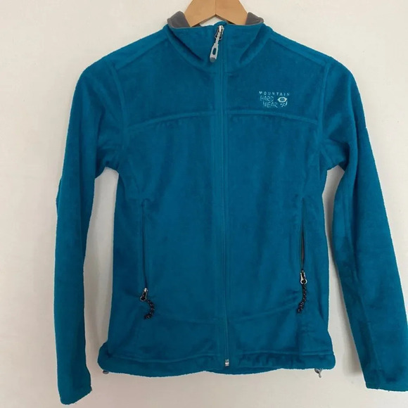 Mountain Hardware blue fleece size XS zip up, zip pockets cozy - Picture 1 of 7